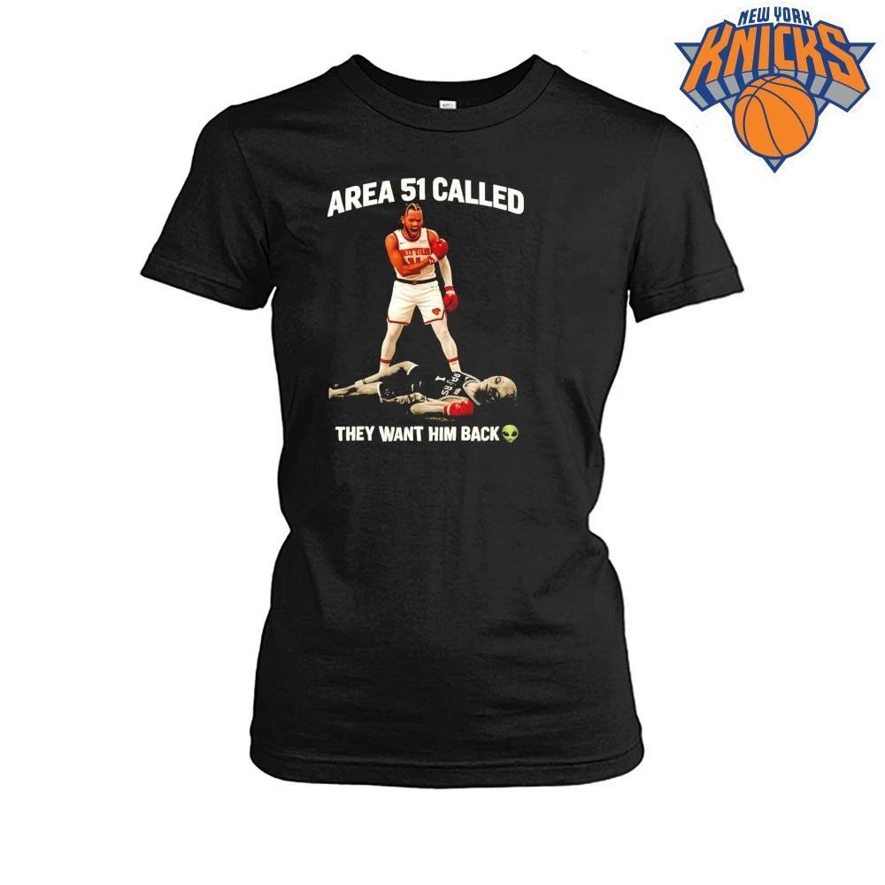 New York Knicks Jalen Brunson vs San Antonio Spurs Victor Wembanyama Area 51 Called They Want Him Back Funny Basketball NBA Finals 2026 Shirt