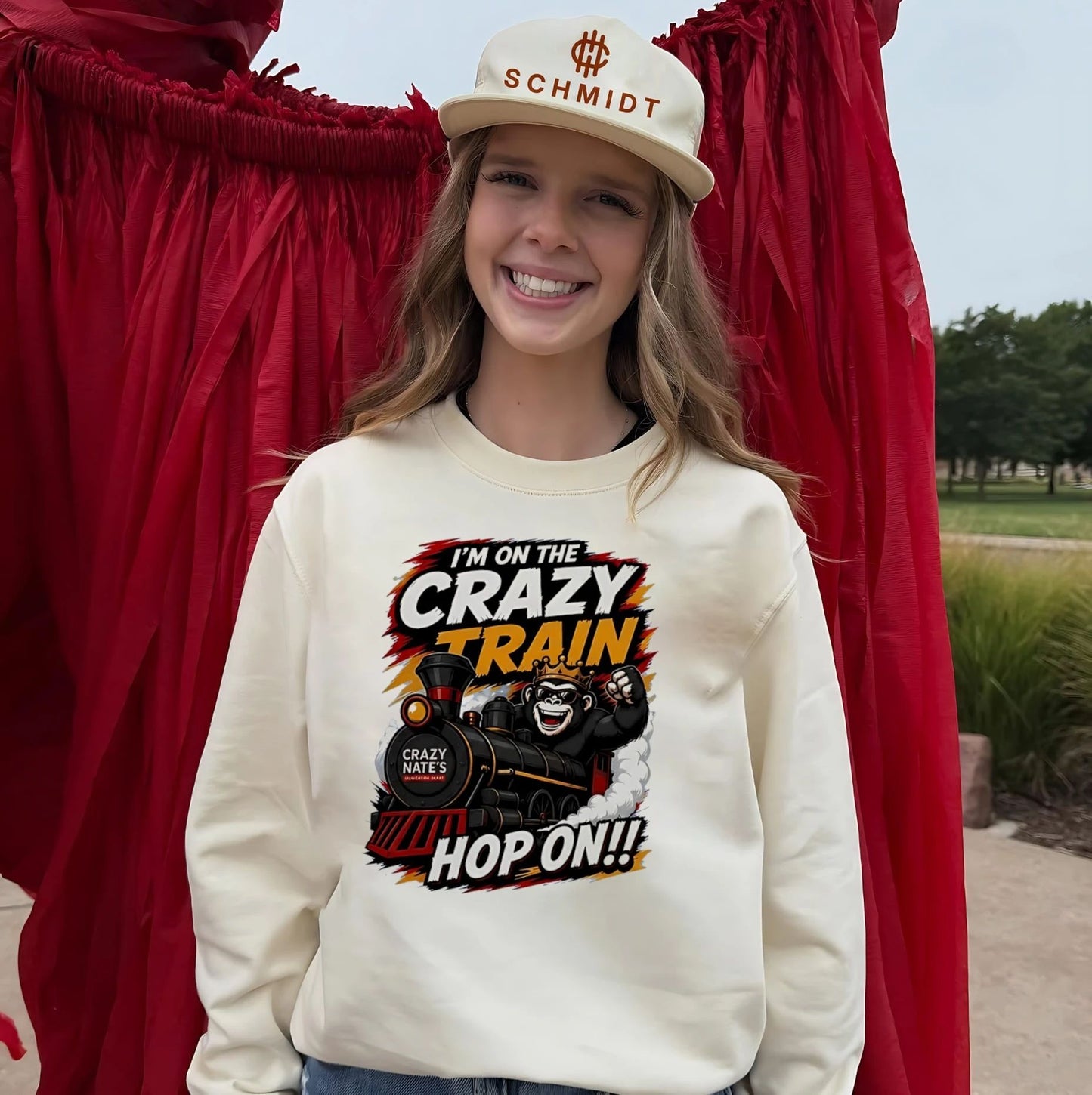 I’m on the crazy train hop on gorilla illustration shirt