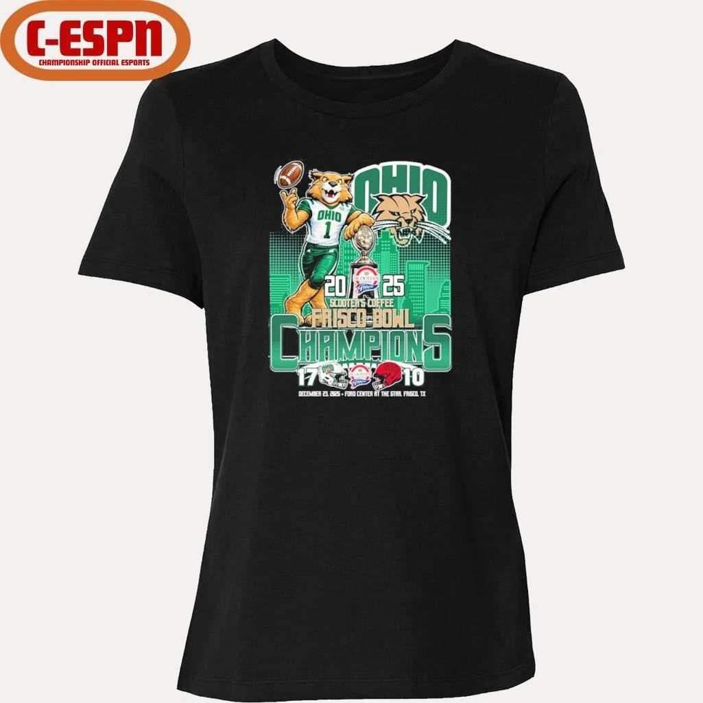 Ohio Bobcats Mascot 2025 Frisco Bowl Champions Score Shirt