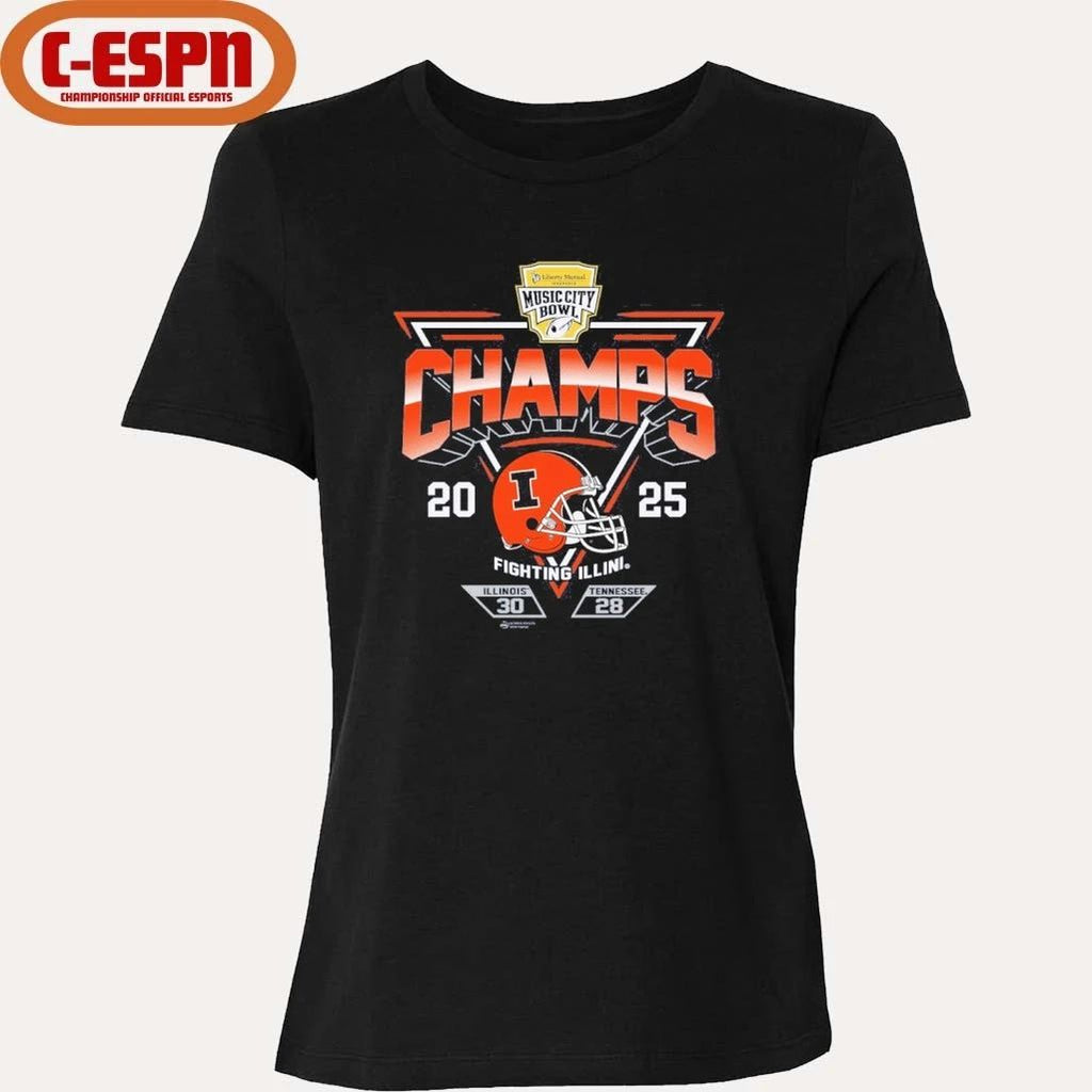 2025 Transperfect Music City Bowl Illinois Champs Score Shirt