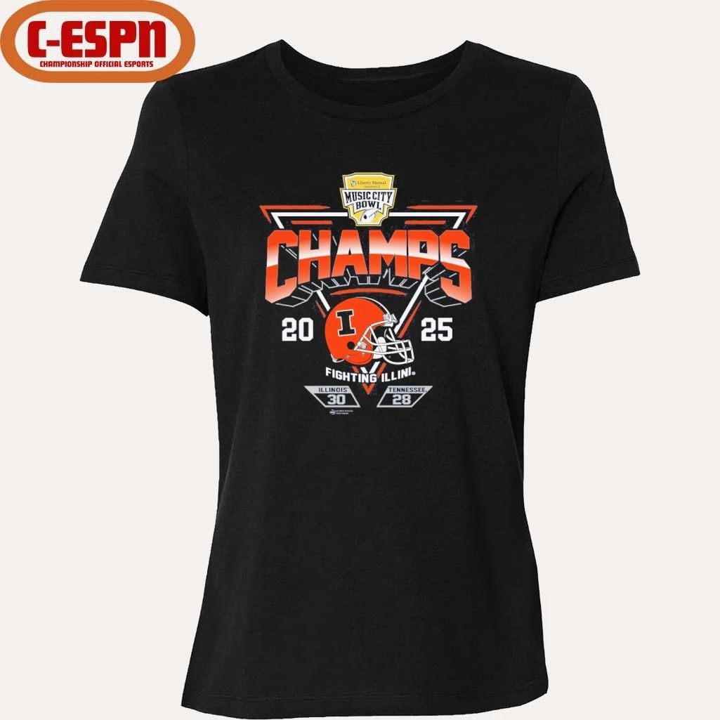 2025 Transperfect Music City Bowl Illinois Champs Score Shirt