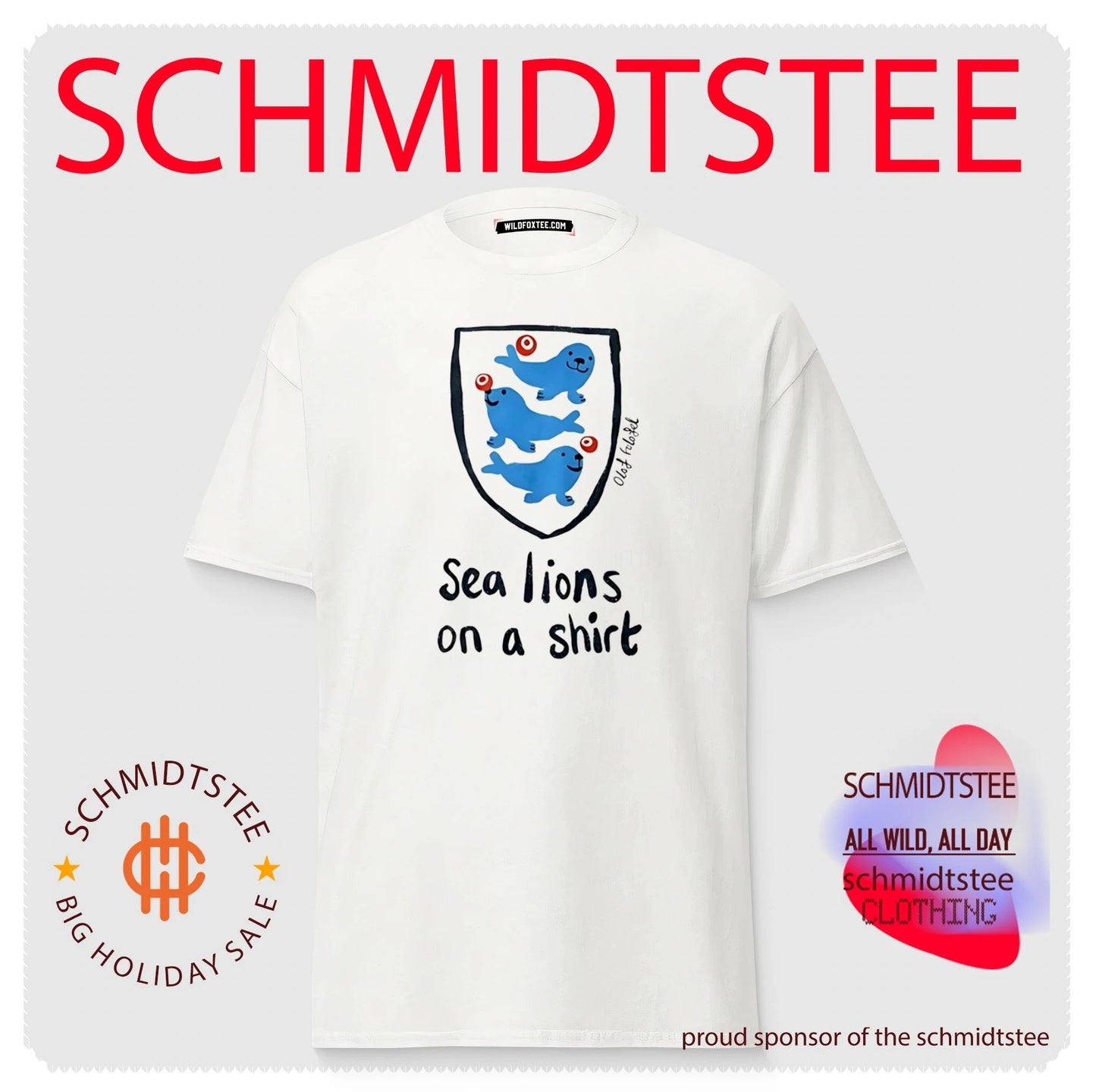 Olaf Falafel Sea Lions On A Shirt