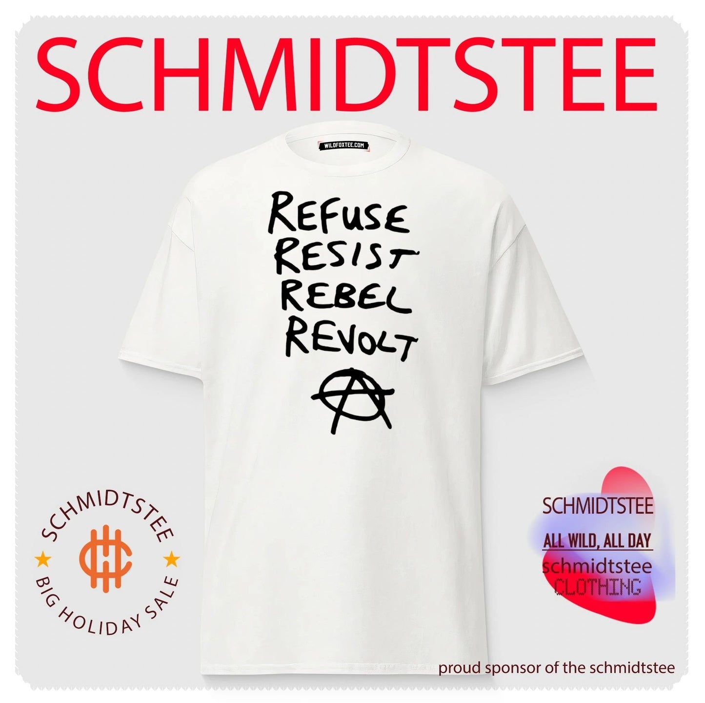 Refuse resist rebel revolt anarchy symbol shirt