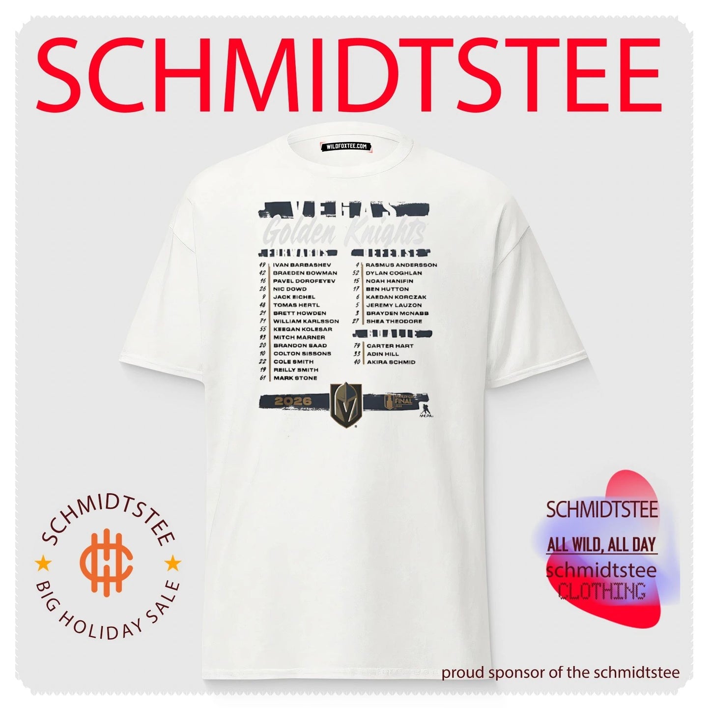 Golden Knights 2026 Stanley Cup Final Roster shirt