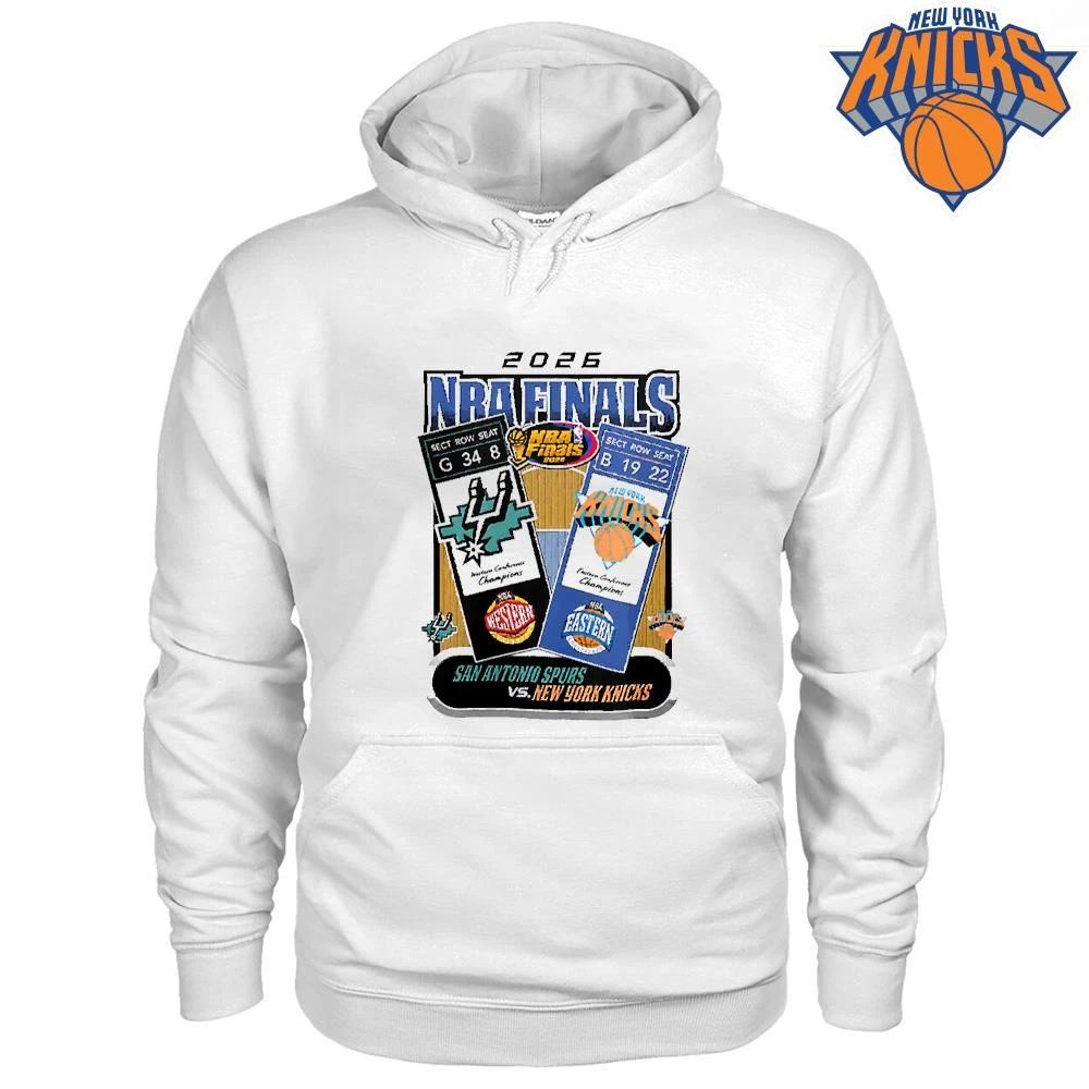 New York Knicks Champions NBA 2026 San Antonio Spurs vs Knicks Finals Ticket Matchup Graphic Shirt
