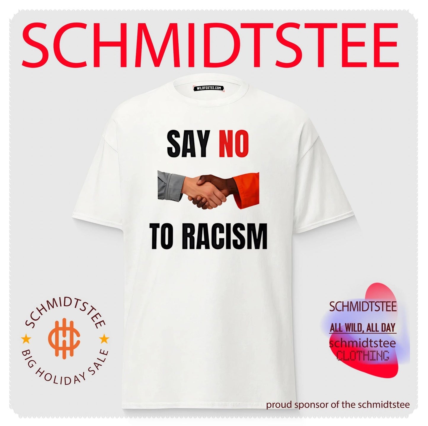 Say no to racism black hand and white hand shirt