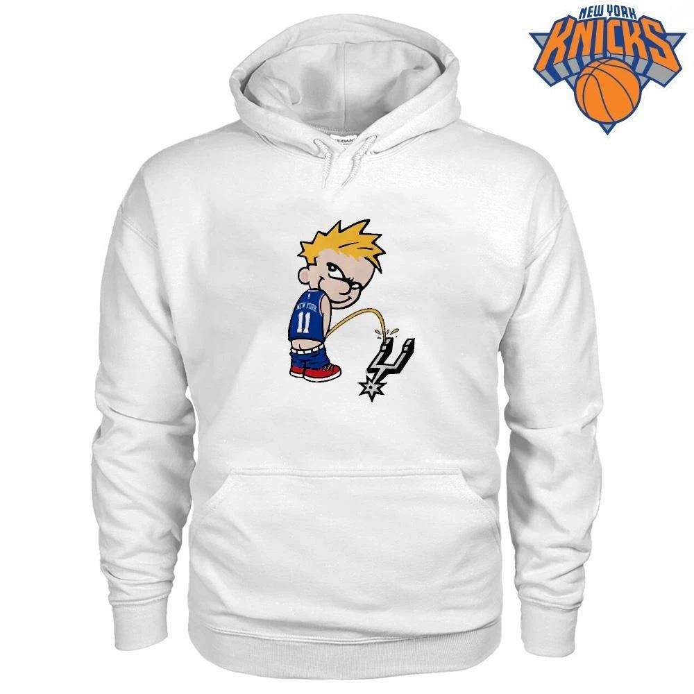 New York Knicks Champions NBA 2026 Calvin Peeing On San Antonio Spurs Logo Basketball Shirt