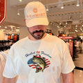 Hooked on freedom fish with America flag shirt