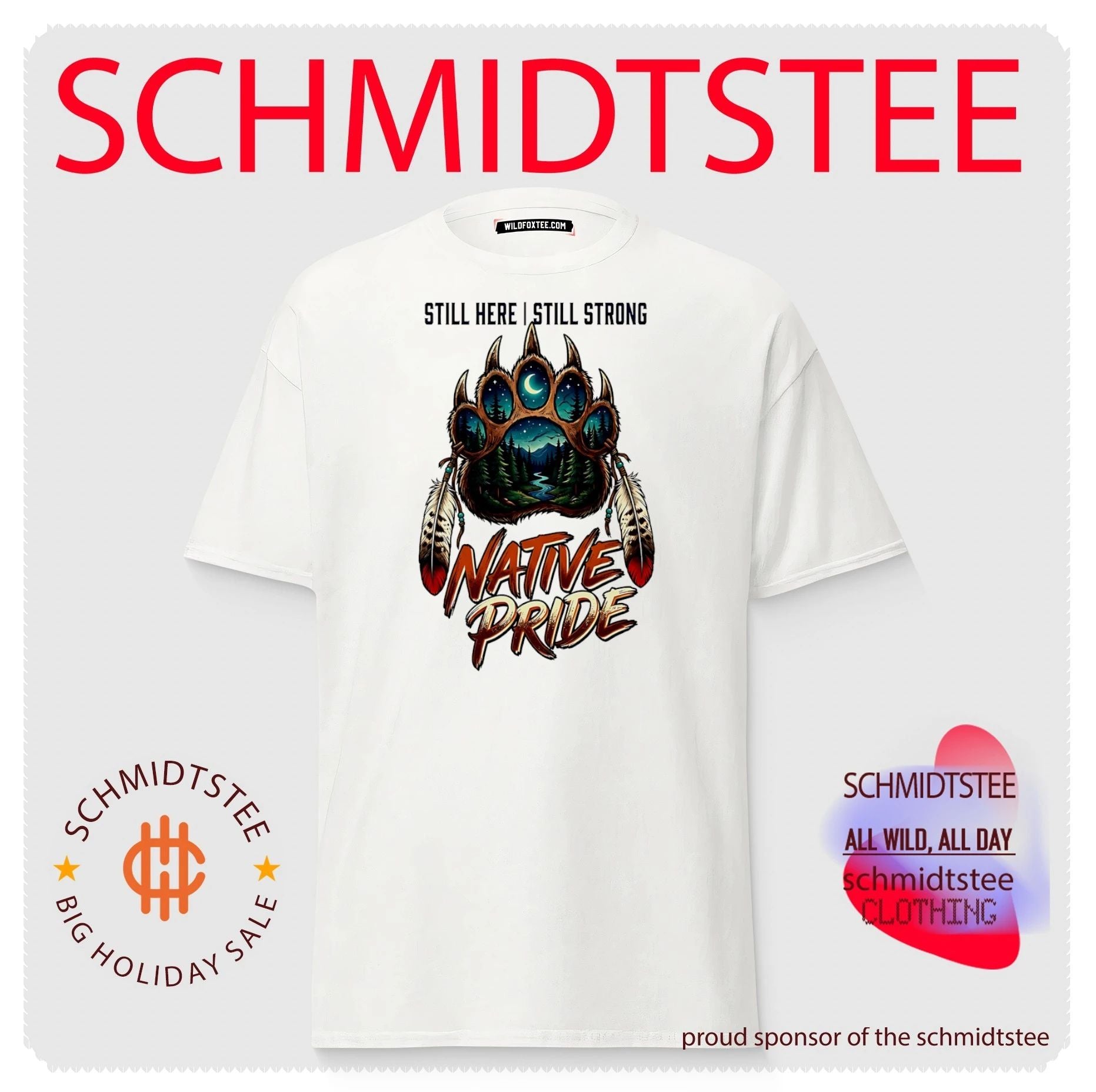Still here still strong native pride bear paw illustration shirt