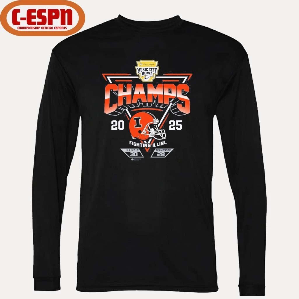 2025 Transperfect Music City Bowl Illinois Champs Score Shirt