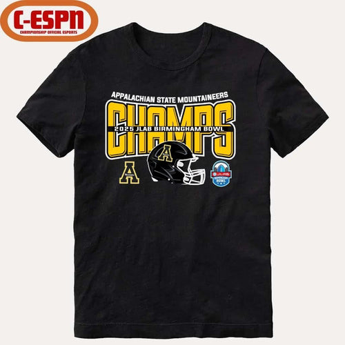 Appalachian State Football 2025 JLAB Birmingham Bowl Champions Helmet Shirt