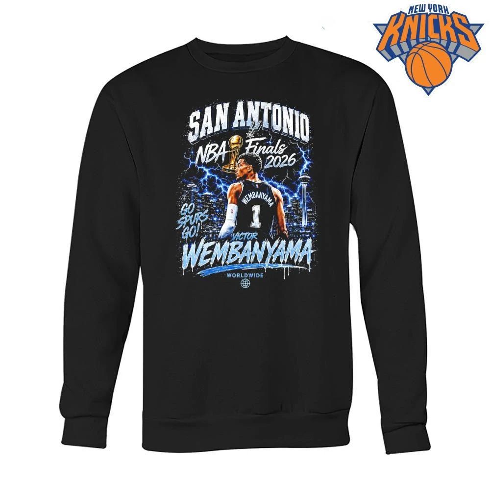 San Antonio Spurs Victor Wembanyama Vintage Lightning Graphic Basketball NBA Finals 2026 Shirt