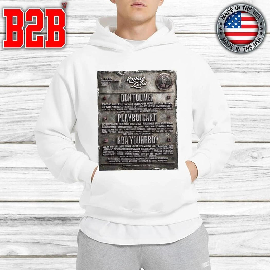 Rolling Loud Festival 2026 Poster Liineup For Orlando FL At Camping World Stadium On May 8-10 2026 Shirt