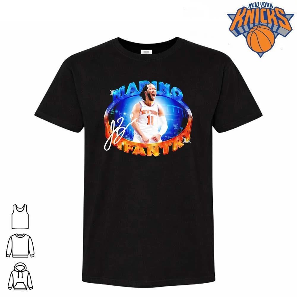 New York Knicks Jalen Brunson Malino Infantry Madison Square Garden Signature Graphic Vintage Retro Basketball NBA Finals 2026 Shirt