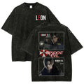 Leon Kennedy Resident Evil Black Vintage Wash Oversized Gaming Tee Tee (1)