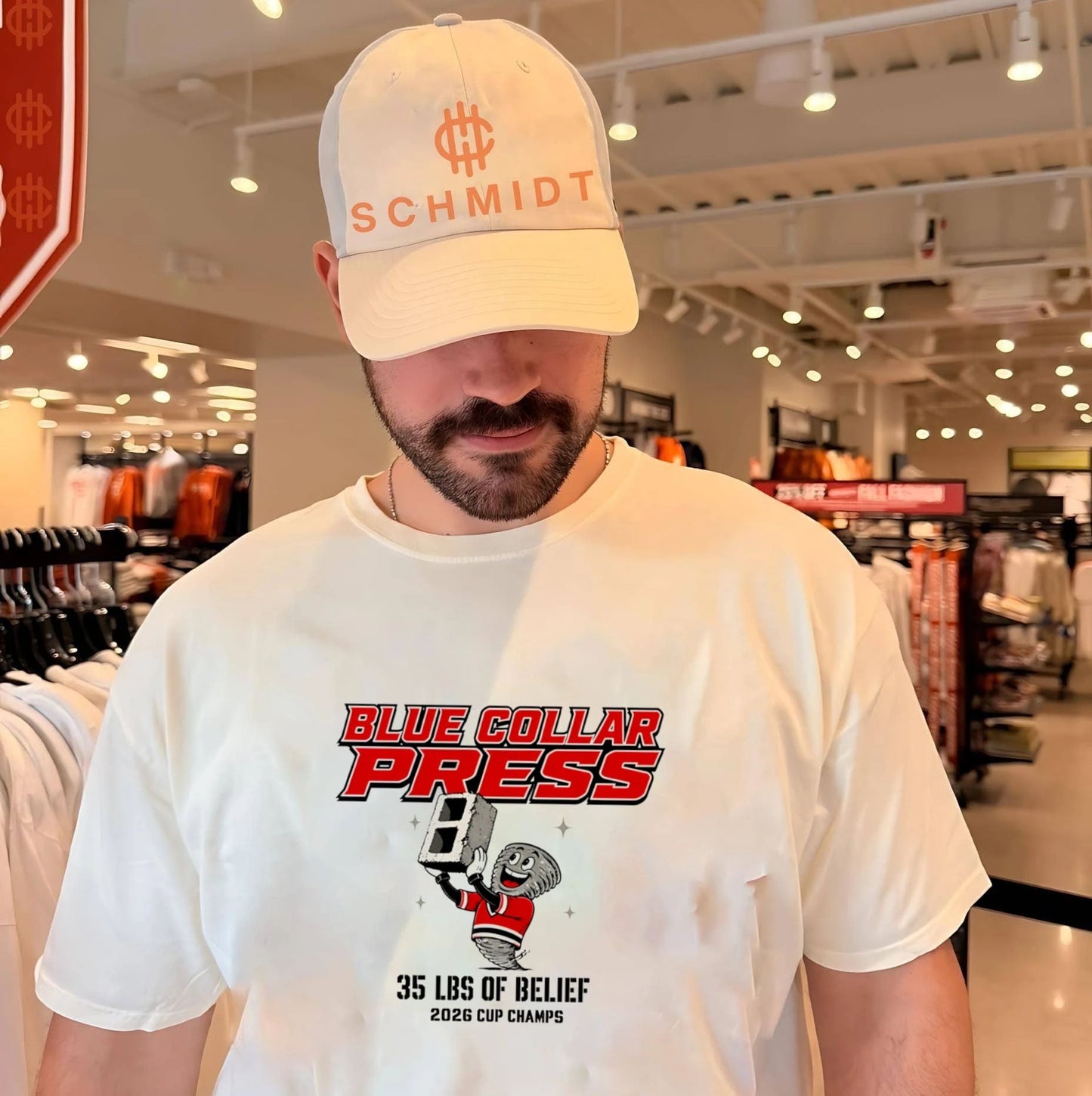 Carolina Hurricanes Blue collar press 35 lbs of belief 2026 cup champs shirt
