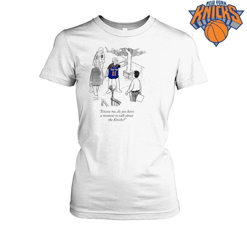 New York Knicks Jalen Brunson 11 Excuse Me Do You Have A Moment To Talk About The Knicks Humorous Cartoon Graphic NBA Finals 2026 Shirt