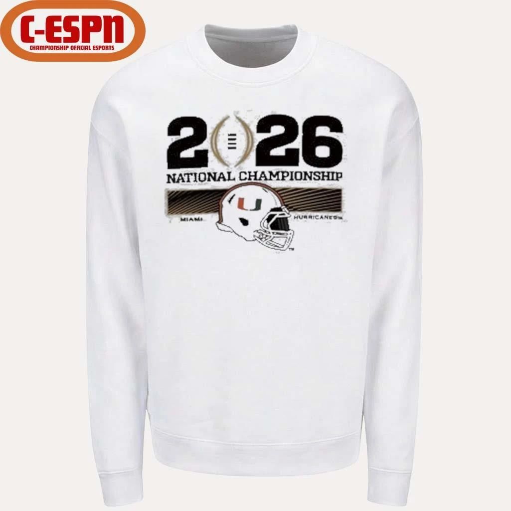 Miami Hurricanes Football 2026 National Championship Game Helmet shirt