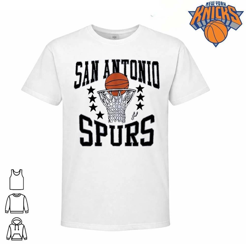 San Antonio Spurs Basketball and Hoop Logo National Basketball Association T Shirt