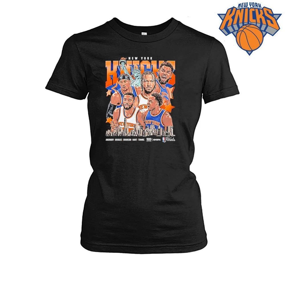 New York Knicks Players Team Graphic Skyline Statue of Liberty Vintage Retro Caricature NBA Finals 2026 Shirt