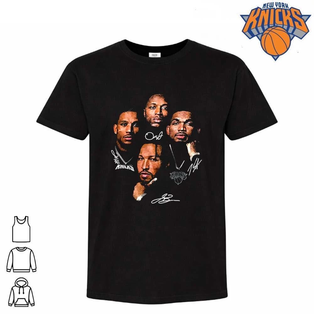 Tappedin New York Knicks Players Signatures Graphic Black Shirt