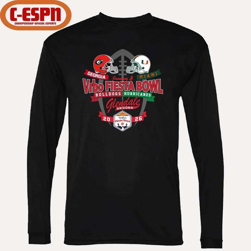 Miami Hurricanes Vs Georgia Bulldogs 2026 Vrbo Fiesta Bowl Head To Head T-Shirt
