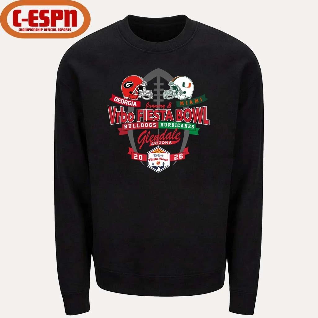 Miami Hurricanes Vs Georgia Bulldogs 2026 Vrbo Fiesta Bowl Head To Head T-Shirt