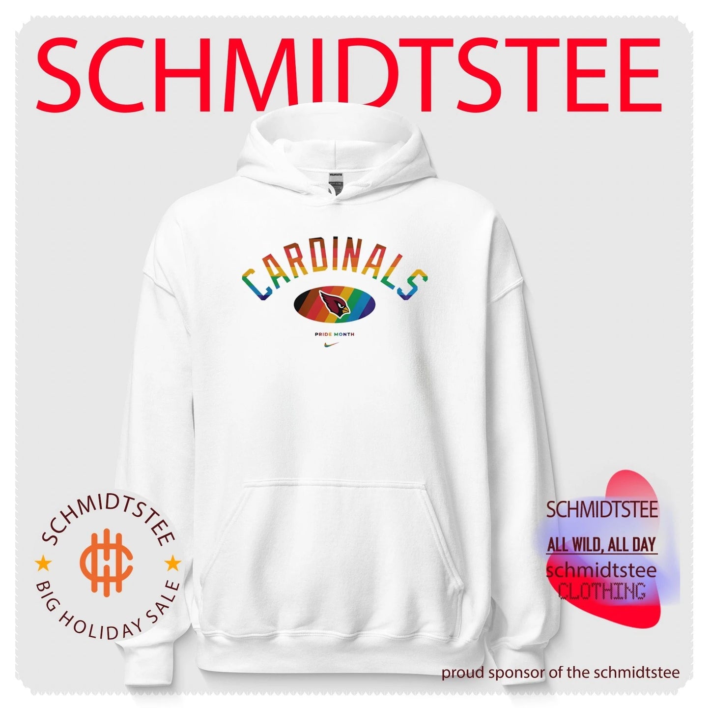 Arizona Cardinals Pride Month Rainbow logo shirt