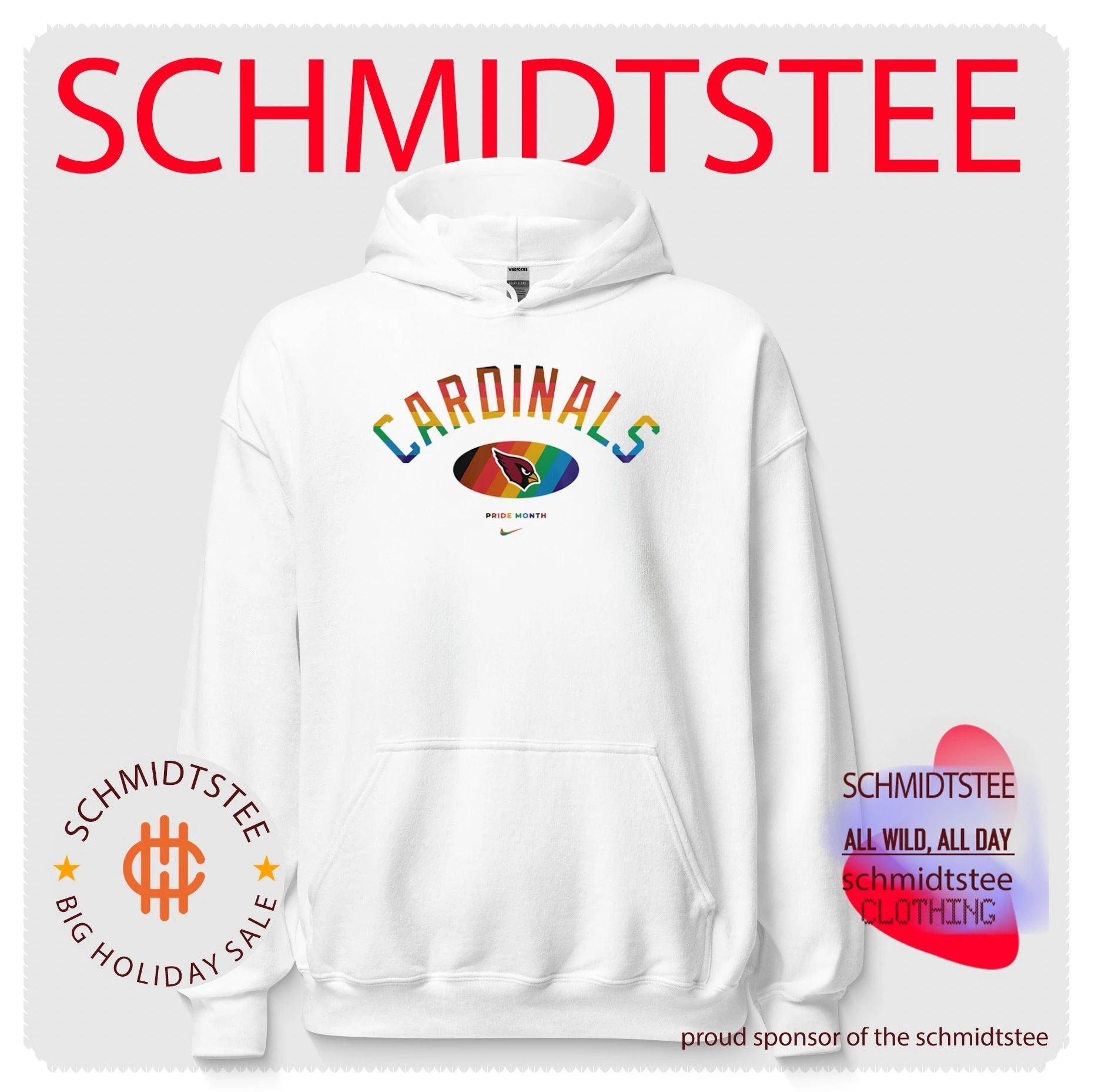 Arizona Cardinals Pride Month Rainbow logo shirt