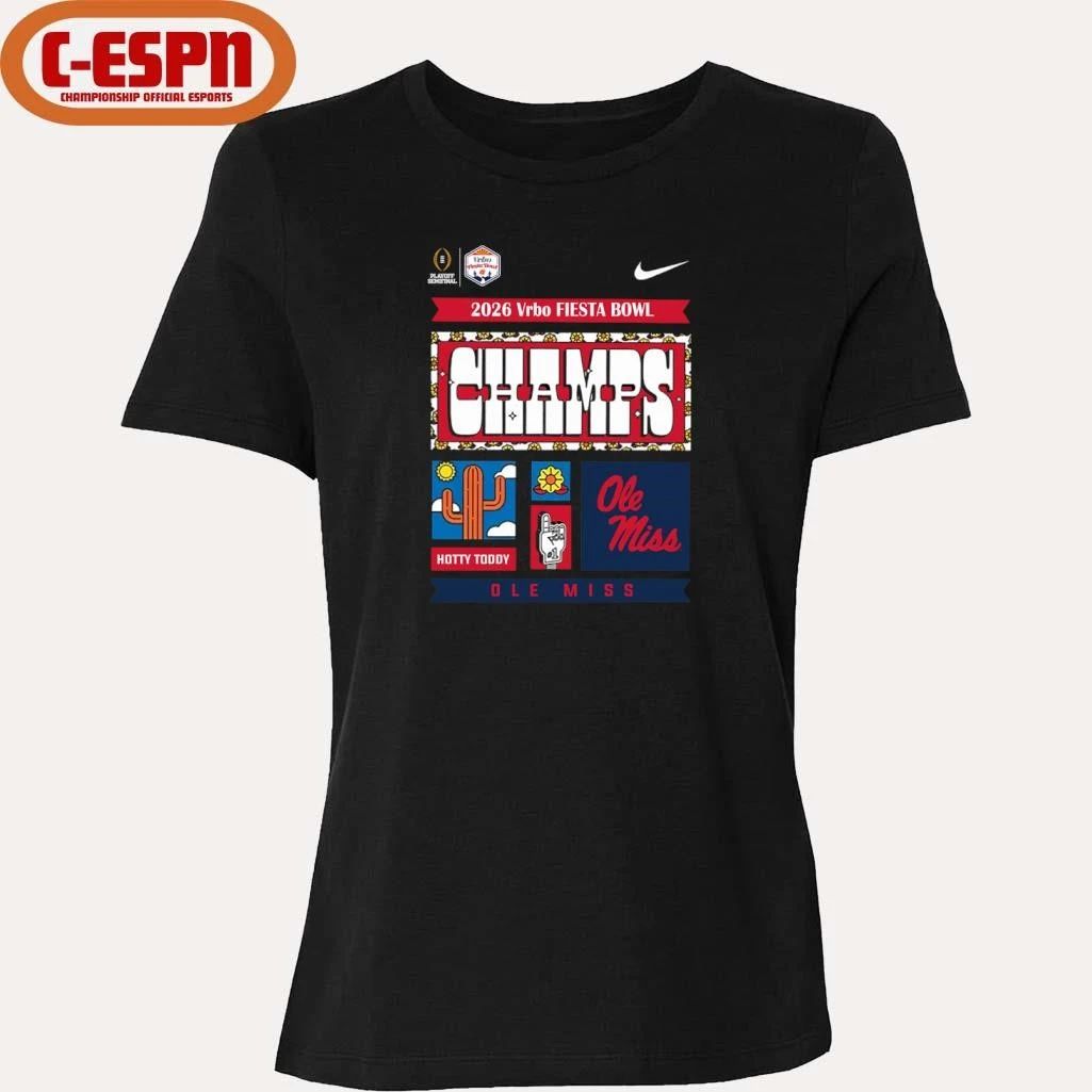 Nike Vrbo Fiesta Bowl Champions Ole Miss Rebels Hotty Toddy T-Shirt
