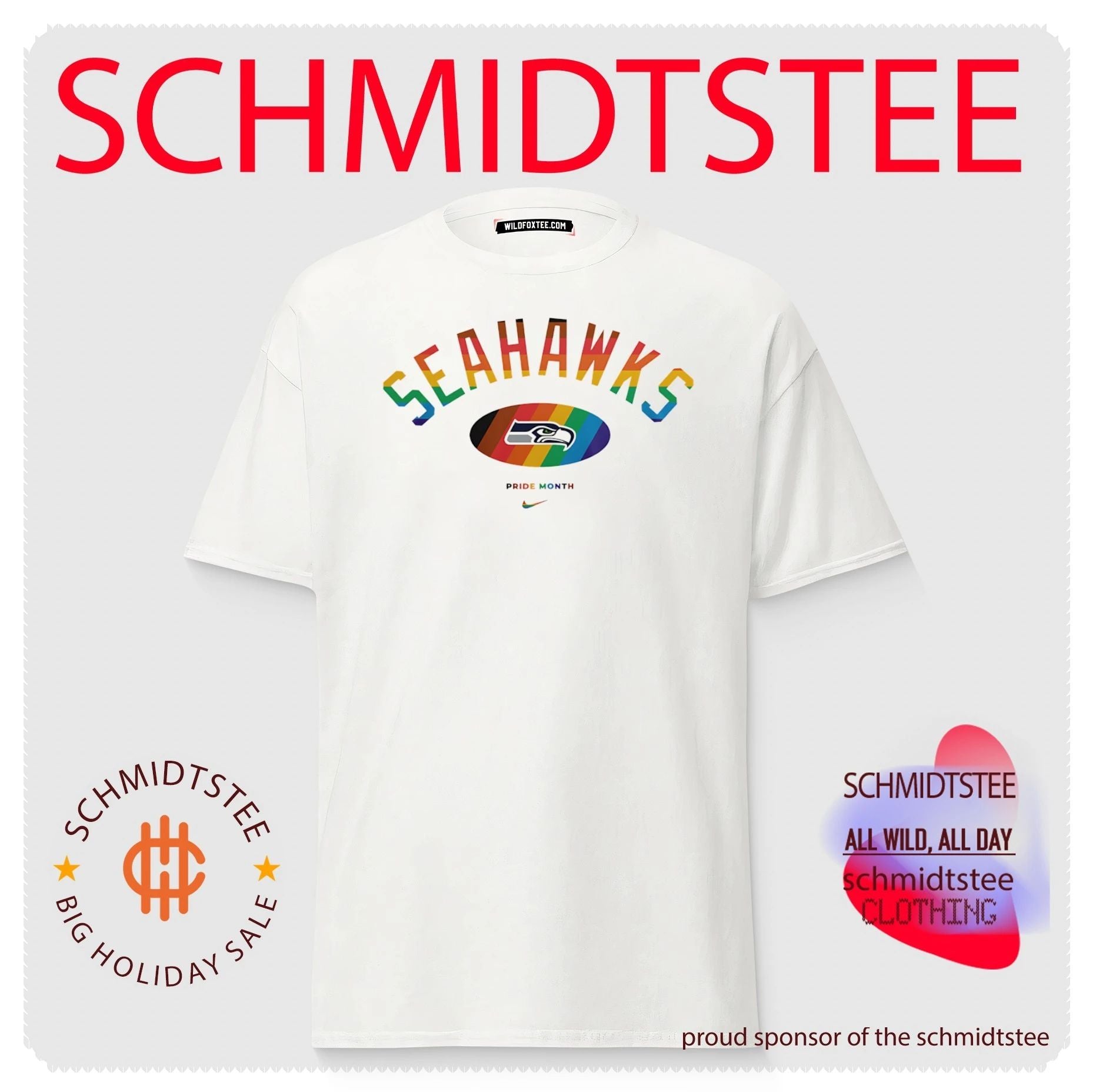 Seattle Seahawks Pride Month Rainbow logo shirt