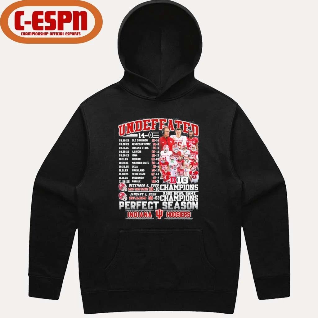 Undefeated 14-0 Indiana Hoosiers Perfect Season Score Shirt