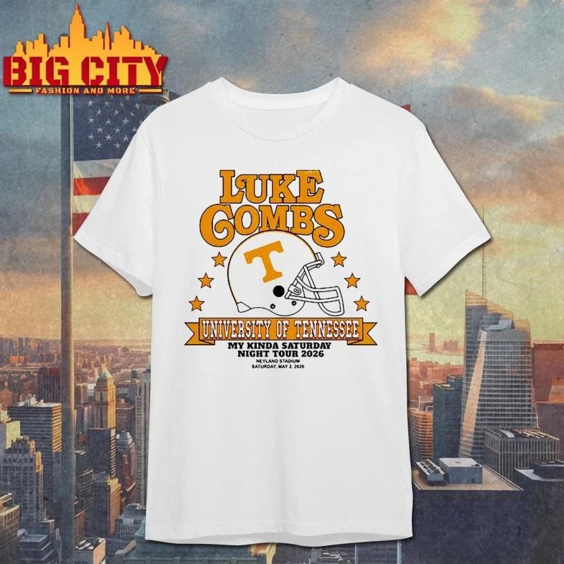 Luke Combs May 2 2026 Neyland Stadium in Knoxville, TN Helmet Shirt