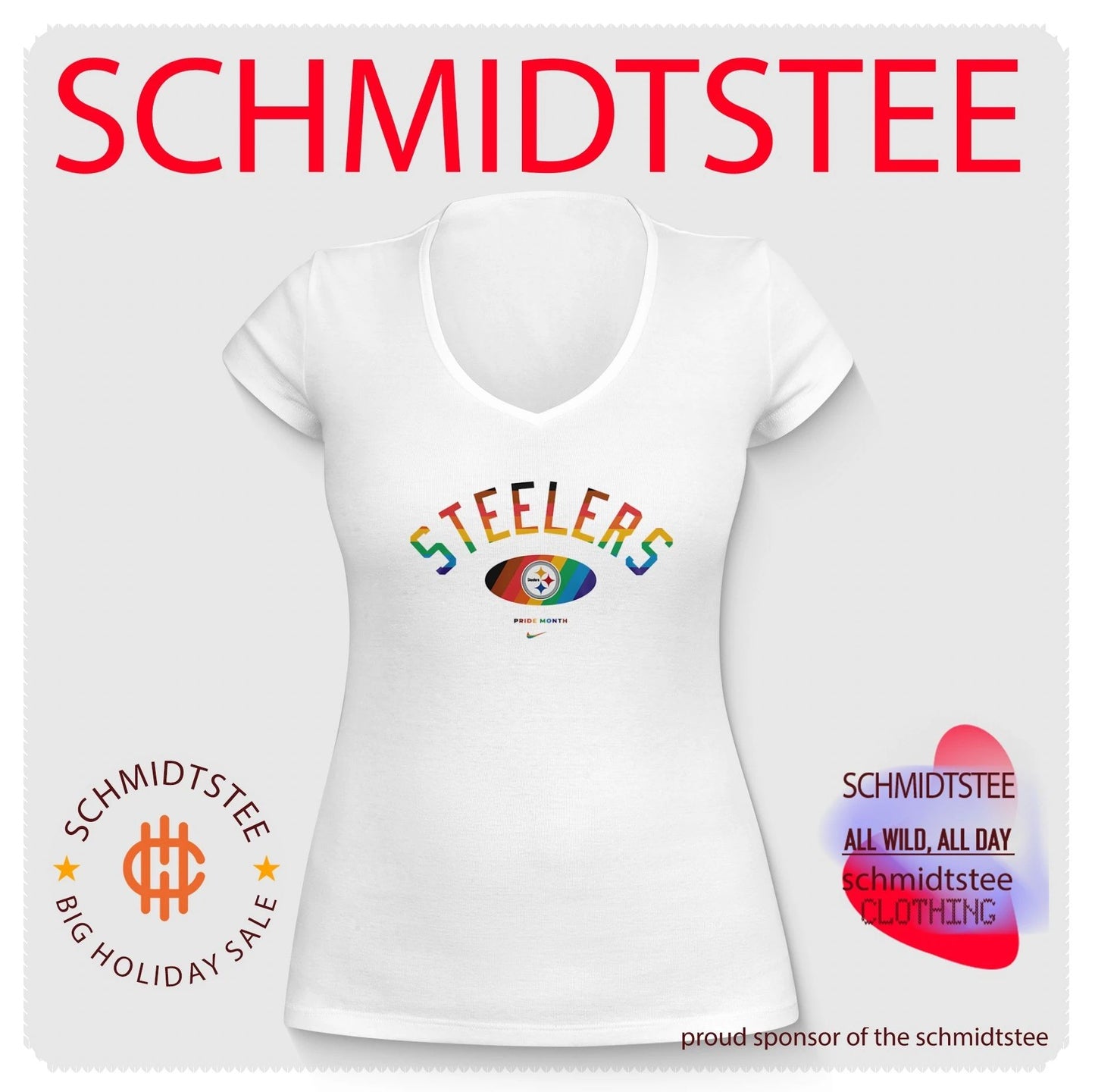 Pittsburgh Steelers Pride Month Rainbow logo shirt