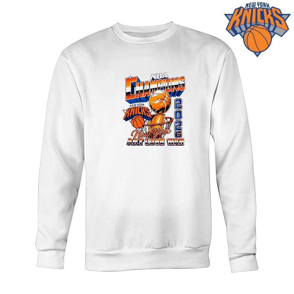 New York Knicks Champions NBA 2026 Vintage Bootleg Retro Trophy Art Love War Shirt
