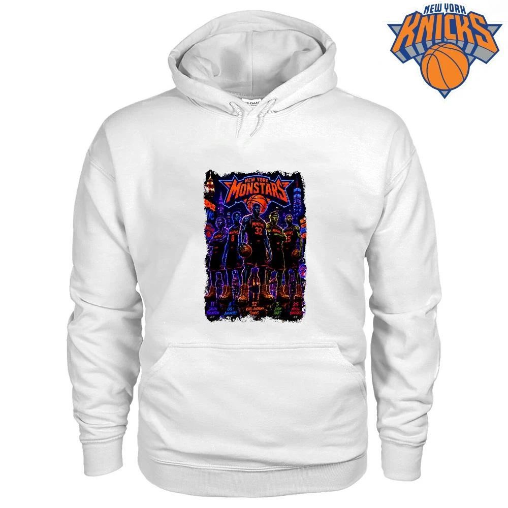 New York Knicks Monstars Jalen Brunson OG Anunoby Karl Anthony Towns Josh Hart Mikal Bridges Timberlands White T Shirt