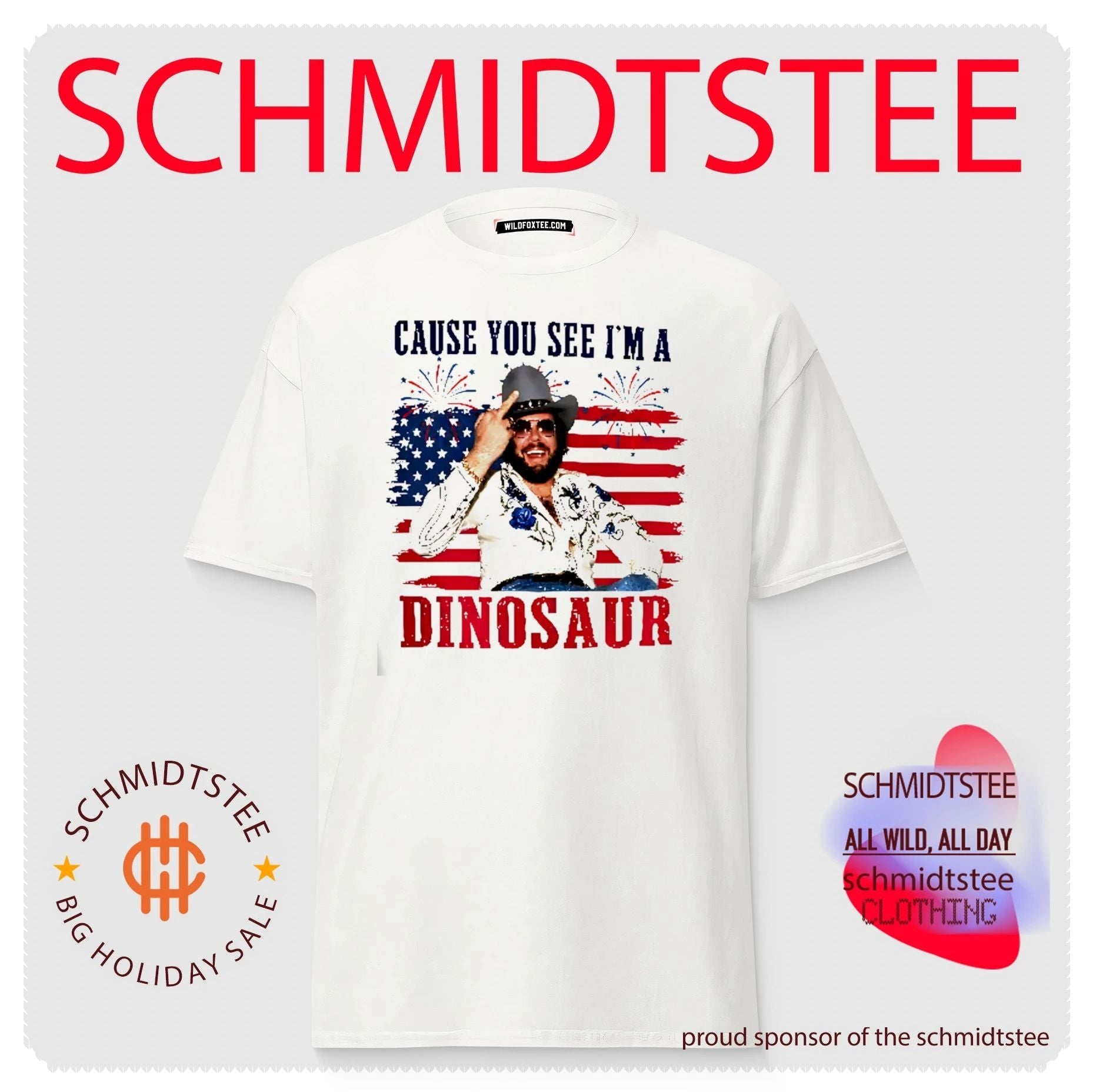 Hank Williams Jr Cause You See I’m A Dinosaur 4th of July shirt
