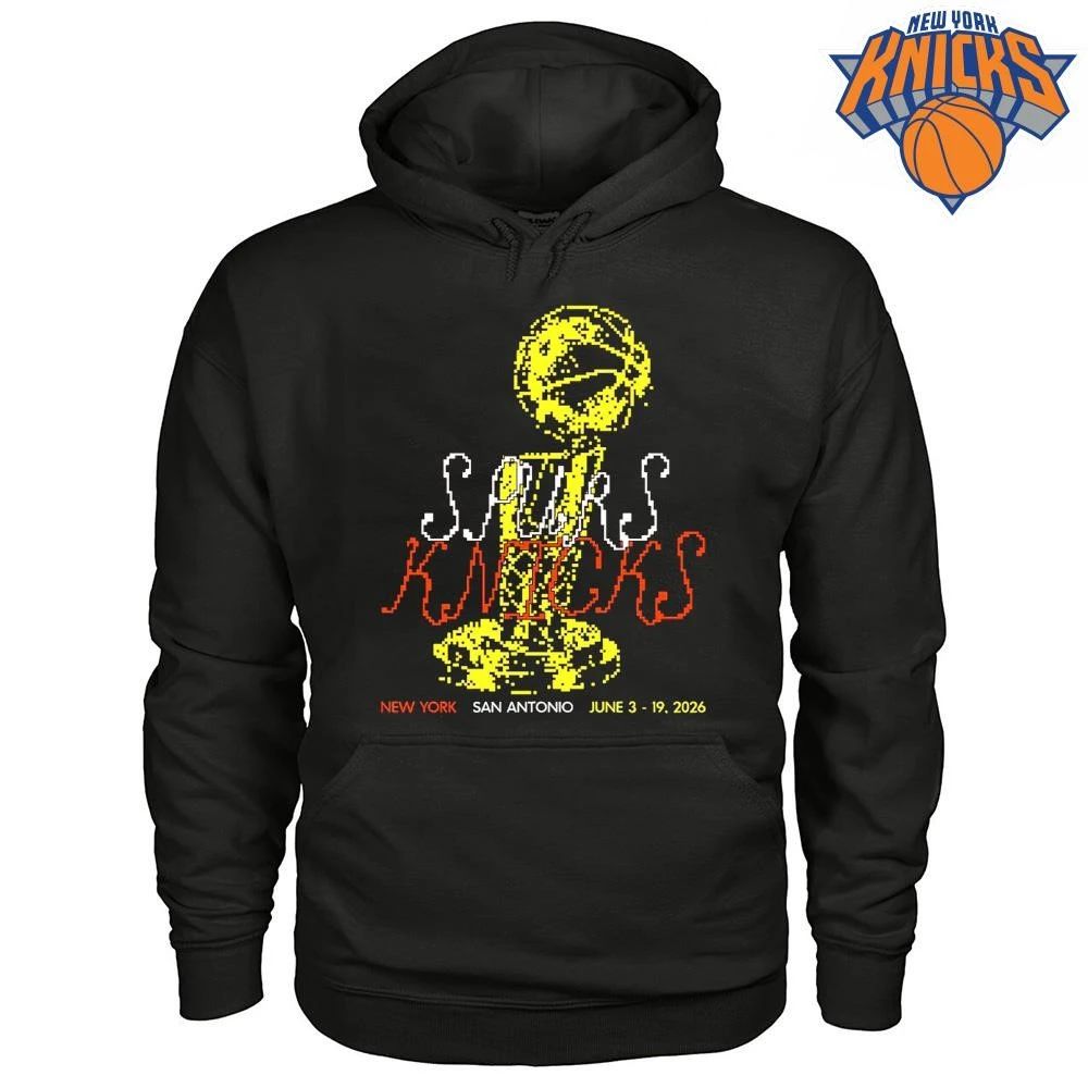 San Antonio Spurs Vs New York Knicks Larry O Brien Trophy Pixel Art Graphic NBA Finals 2026 Shirt