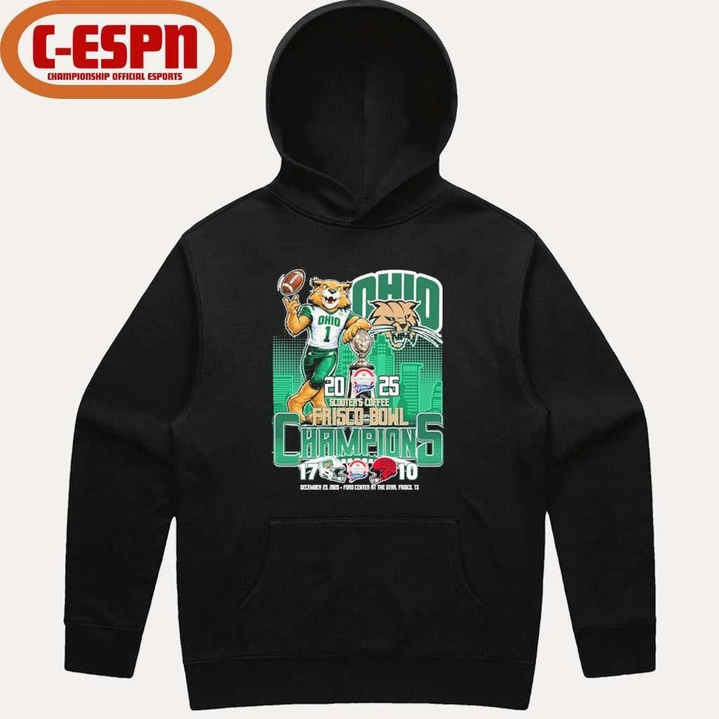 Ohio Bobcats Mascot 2025 Frisco Bowl Champions Score Shirt