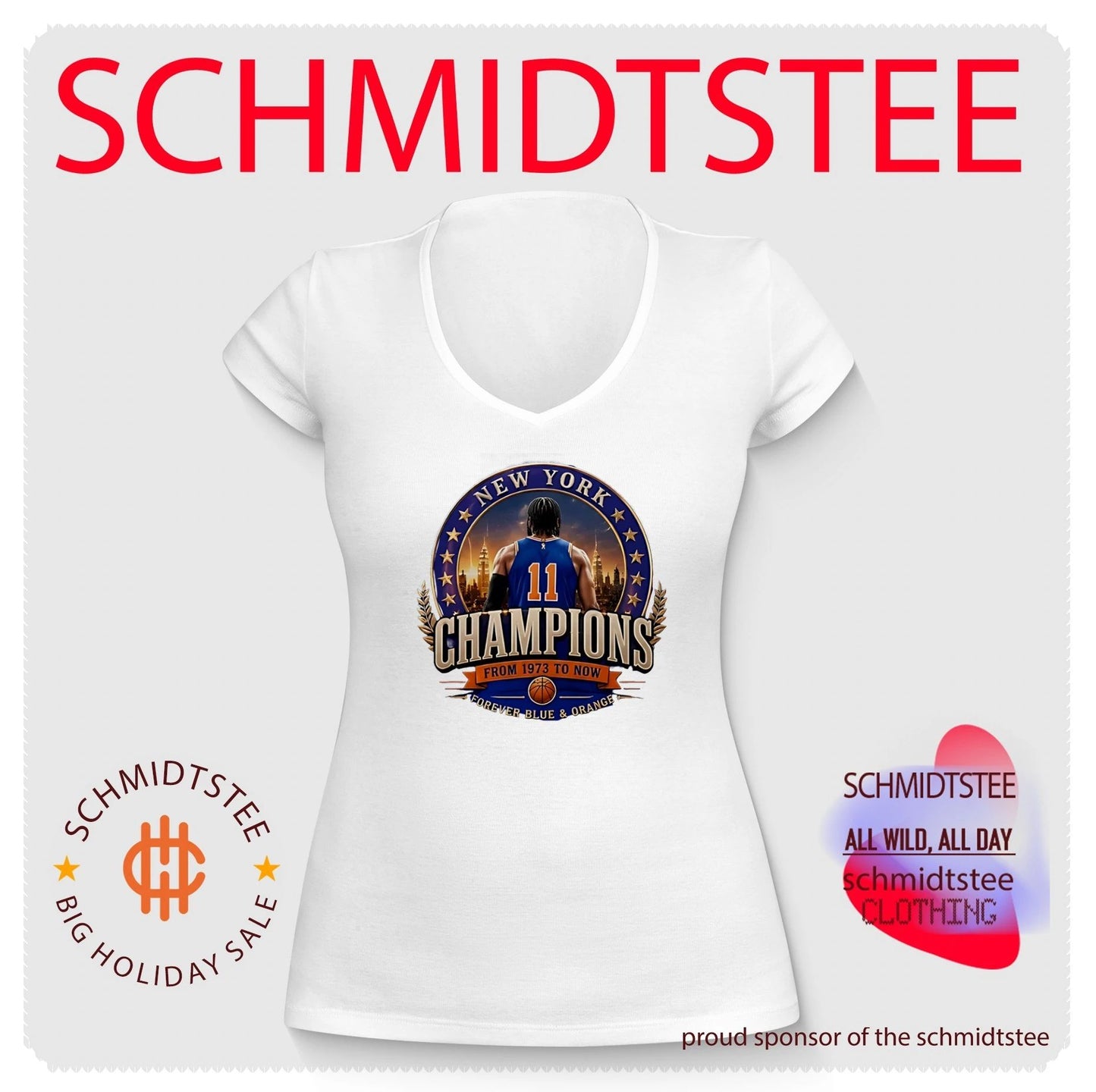 New York Knicks Champions from 1973 to now forever blue and orange shirt