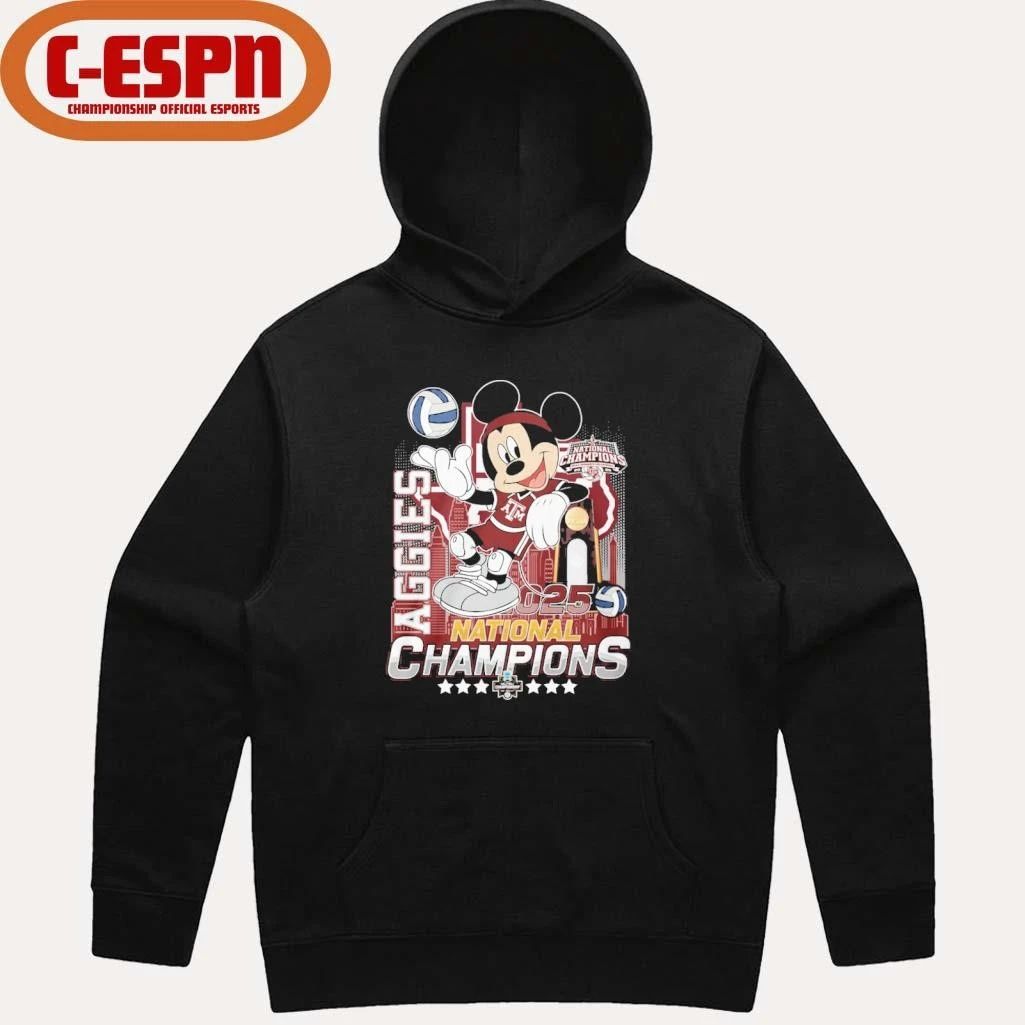 Mickey Mouse X Texas A&m Aggies 2025 NCAA Volleyball National Champions Shirt