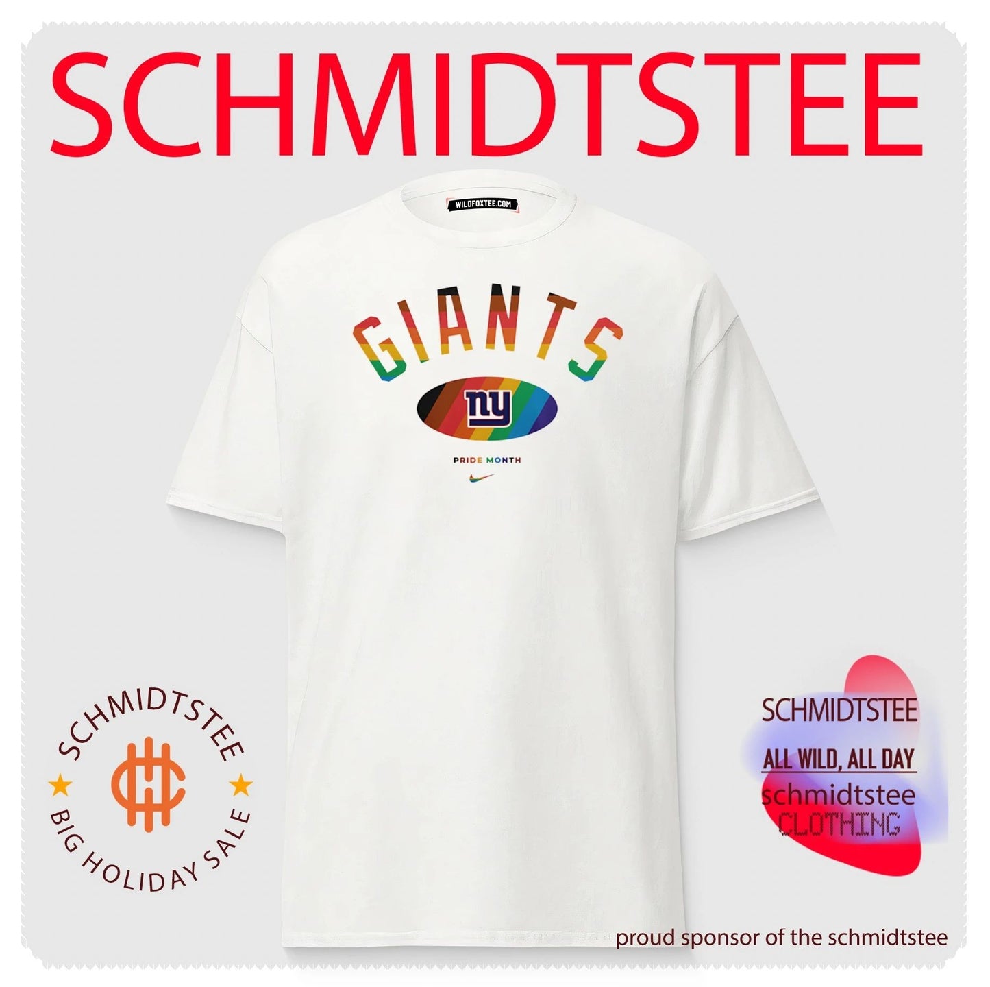 New York Giants Pride Month Rainbow logo shirt