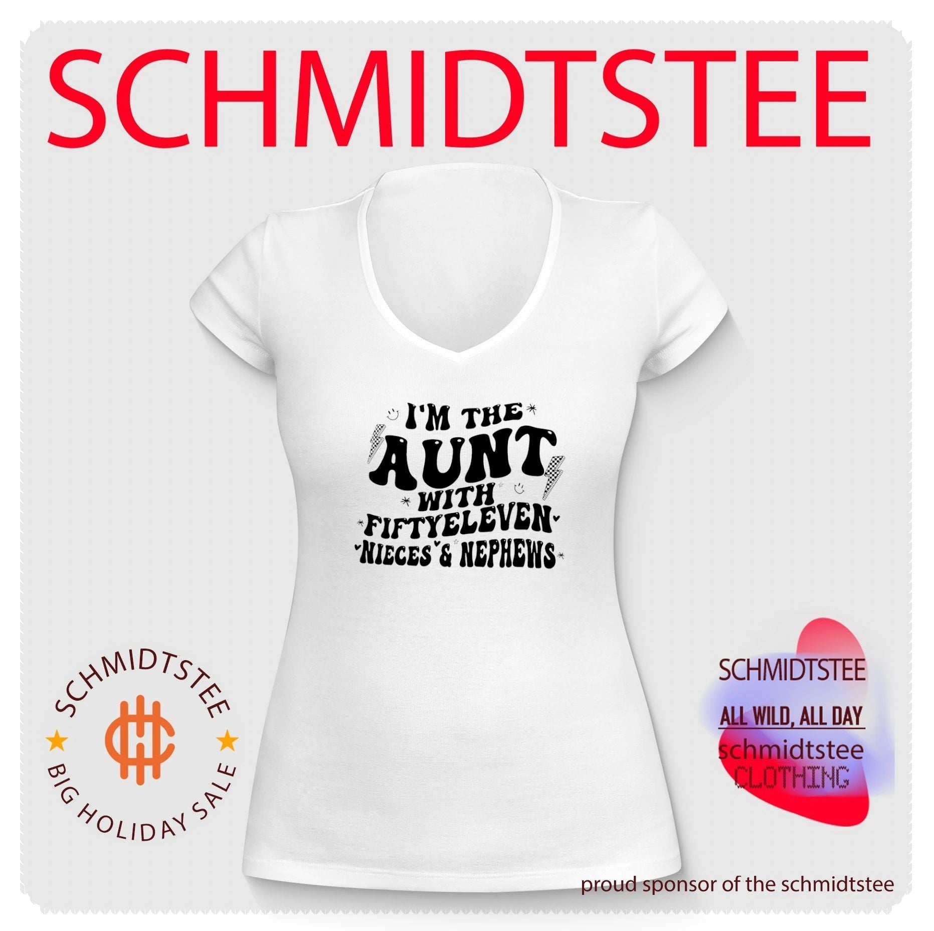i’m the aunt with fiftyeleven nieces and nephews shirt