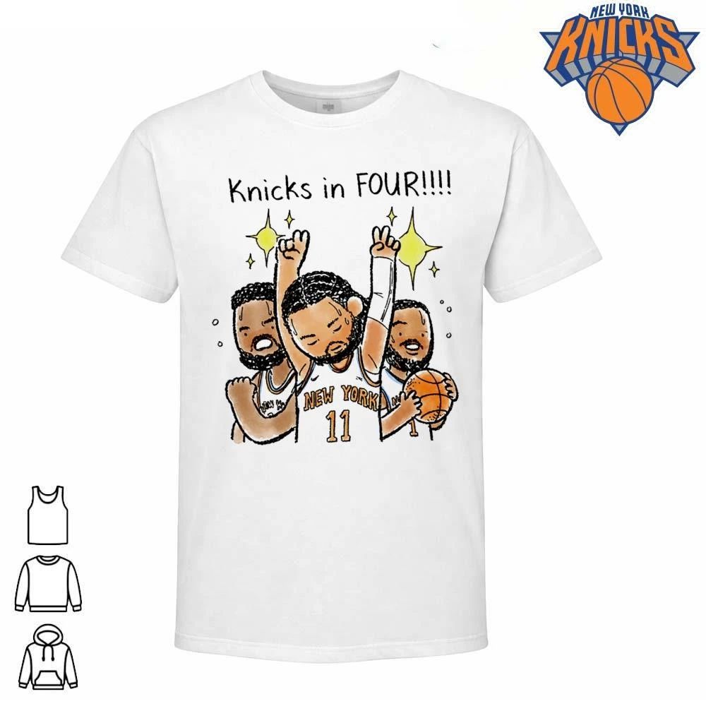 New York Knicks Jalen Brunson Knicks in Four Cartoon Basketball NBA Finals 2026 Shirt