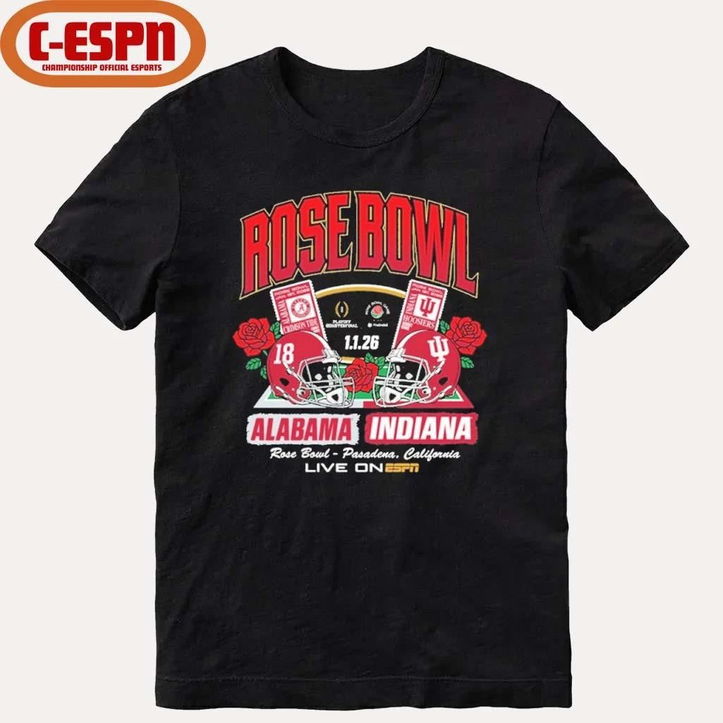 Alabama Crimson Tide 2026 Rose Bowl Game vs. Indiana Hoosiers Tickets shirt