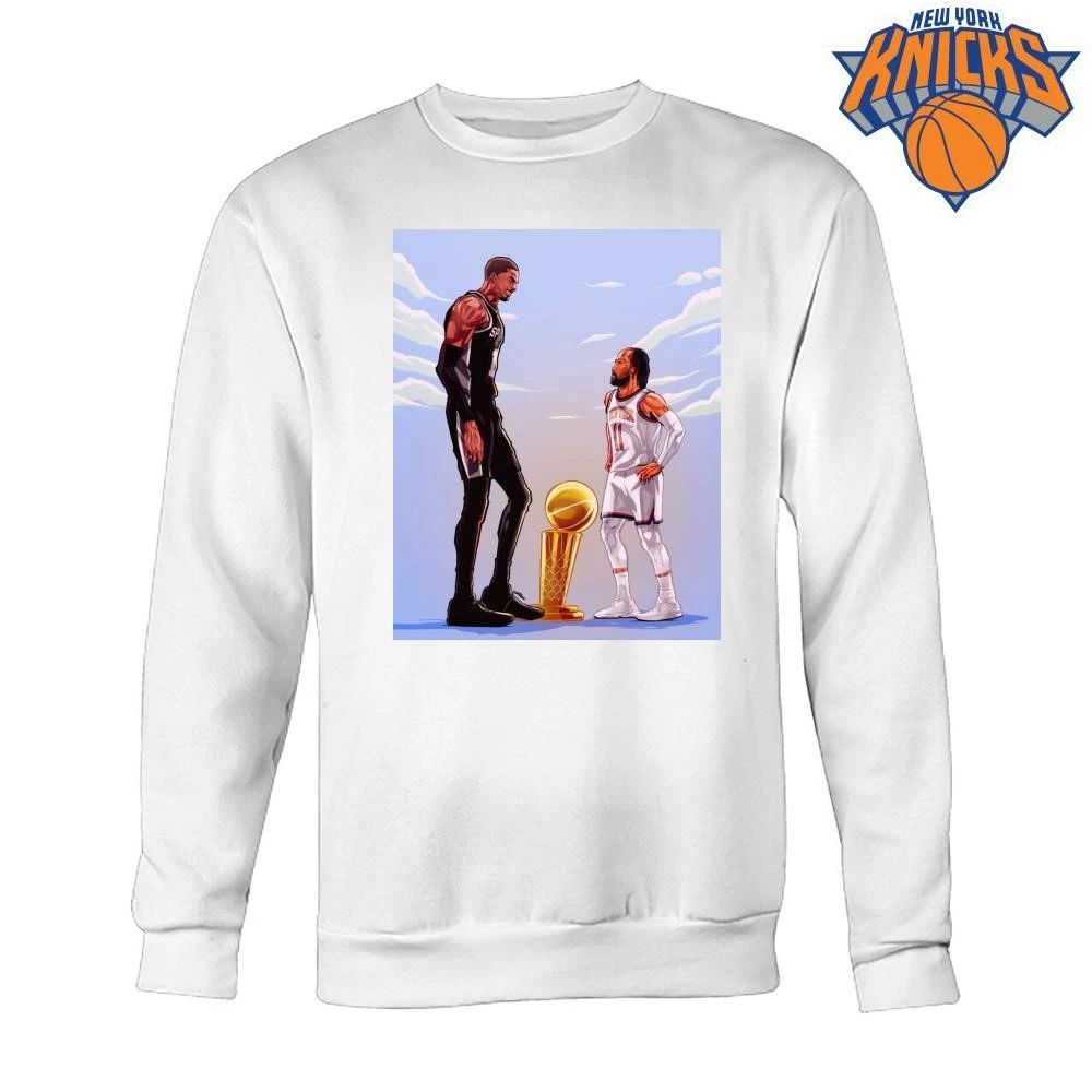 San Antonio Spurs Victor Wembanyama vs New York Knicks Jalen Brunson 2026 NBA Finals Cartoon Art Graphic Shirt