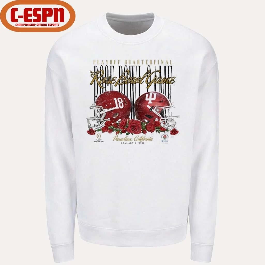 Playoff Quarterfinal Indiana Hoosiers 2026 Rose Bowl Game vs Alabama Helmet shirt