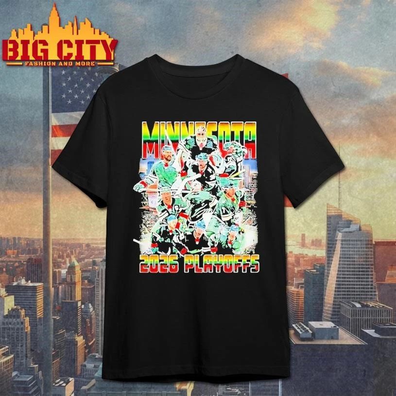 Minnesota Wild Hockey 2026 Playoffs Team Collage Shirt