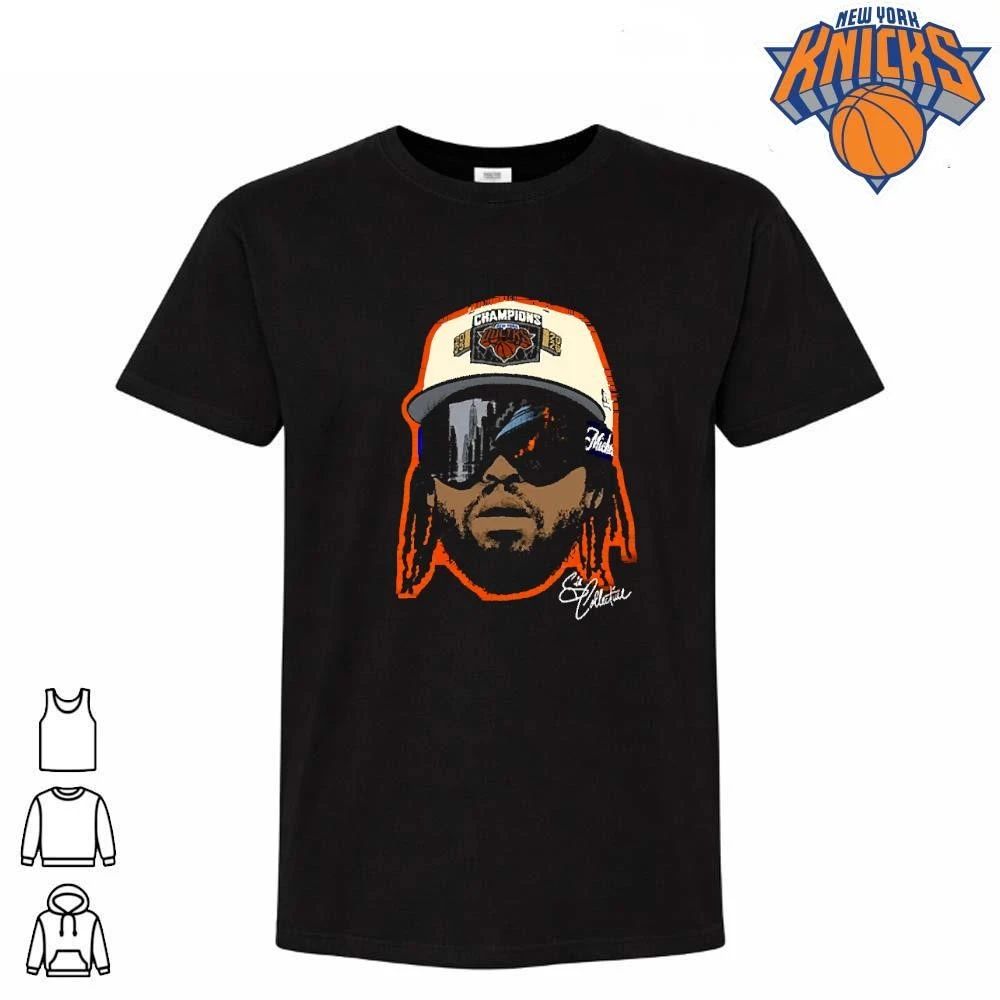 Basketball Player Wearing Championship Cap And Ski Goggles Reflecting NYC Skyline New York Knicks Champions NBA 2026 shirt