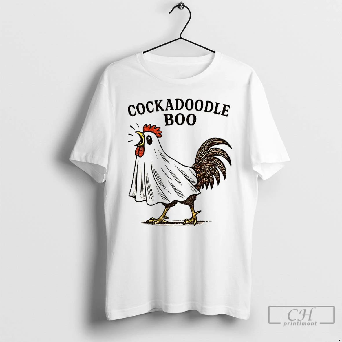 Premium Cock Ghost Cockadoodle Boo Halloween 2025 T Shirts